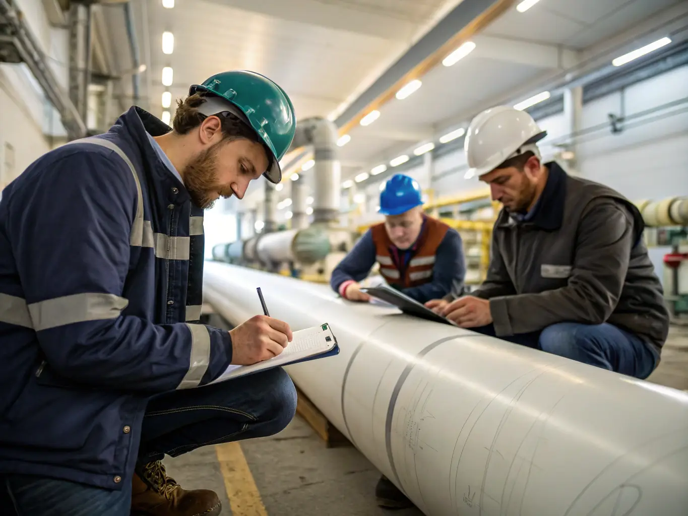 A high-speed, automated ultrasonic testing (AUT) system inspecting a pipeline in a remote field location, ensuring high-accuracy and efficient data collection.