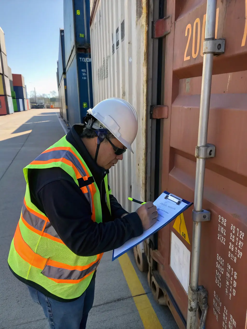 A surveyor using advanced equipment to conduct a class survey, highlighting the precision and technical expertise involved in ensuring vessel integrity.