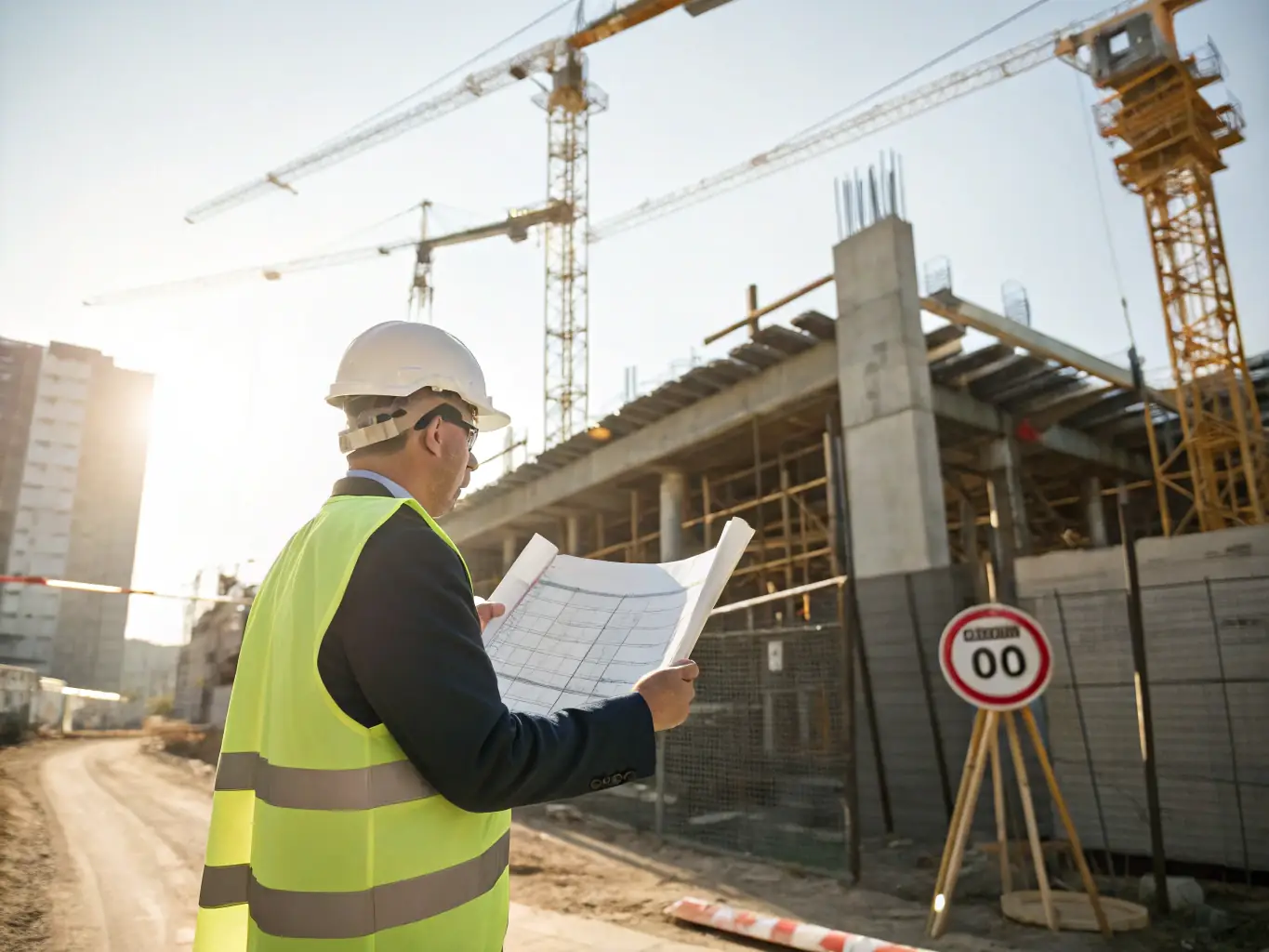 A close-up shot of a surveyor reviewing detailed technical drawings and specifications on a tablet during a vessel inspection.